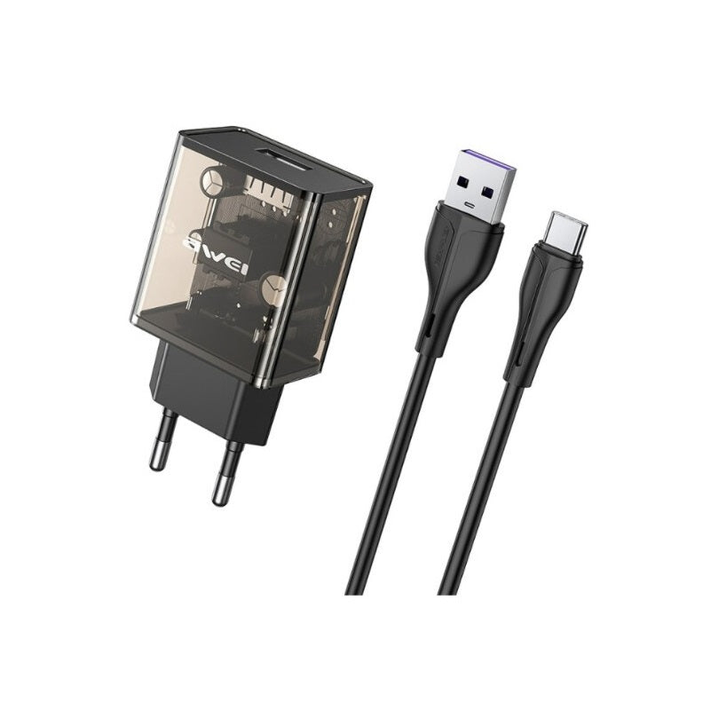 Charging adapter with TypeC cable - C9T - Fast Charge - 2.4A - AWEI - 005050