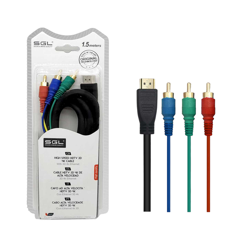 HDMI to RCA cable - 1592-3R - 1.5m - 095363