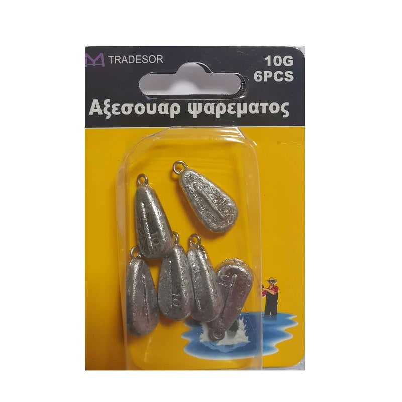 Βαρίδια αλιείας πλακέ - 10gr - 6pcs - 30171 - iThinksmart.gr