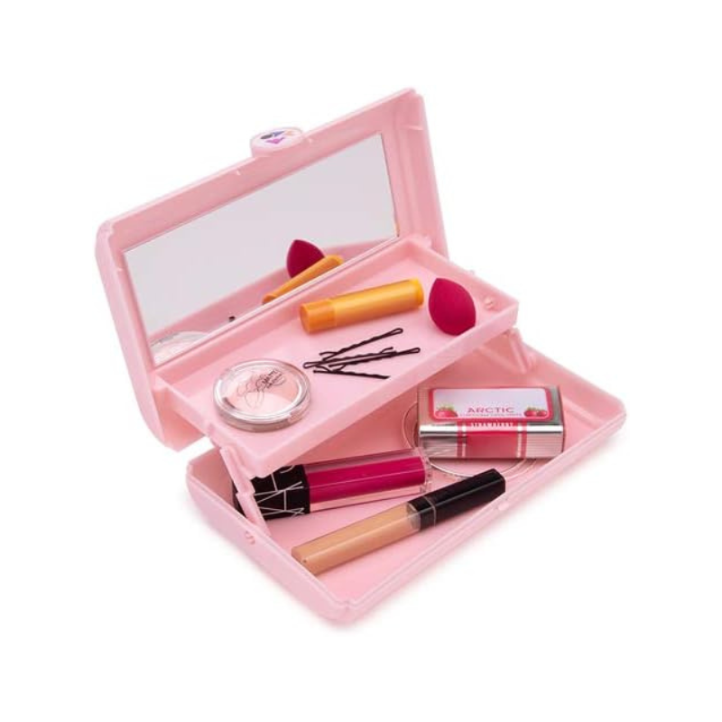 Makeup organizer box with mirror - 575 - 121064 - Pink