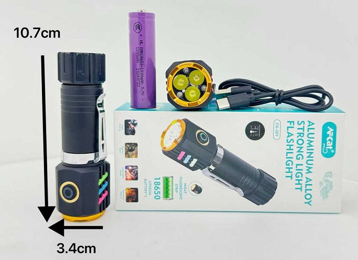 Rechargeable LED Flashlight - 301 - 123538