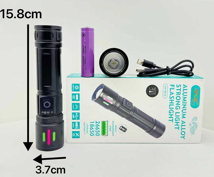 Rechargeable LED Flashlight - 6612 - 123545