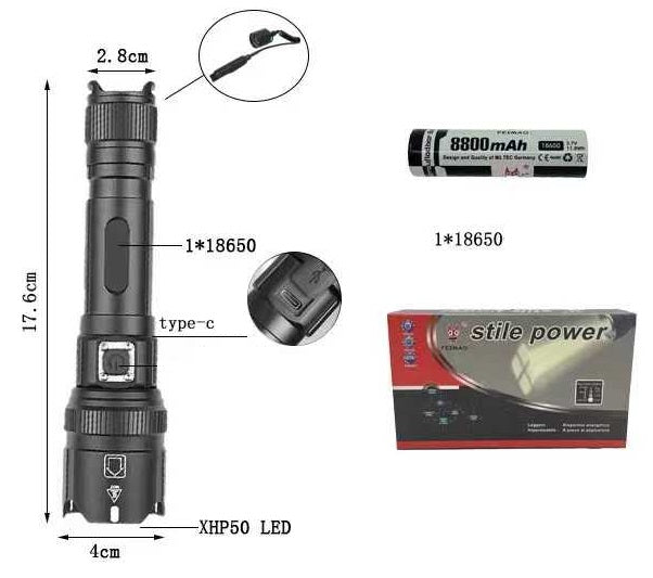 Rechargeable LED flashlight - L8-P50 - 180094