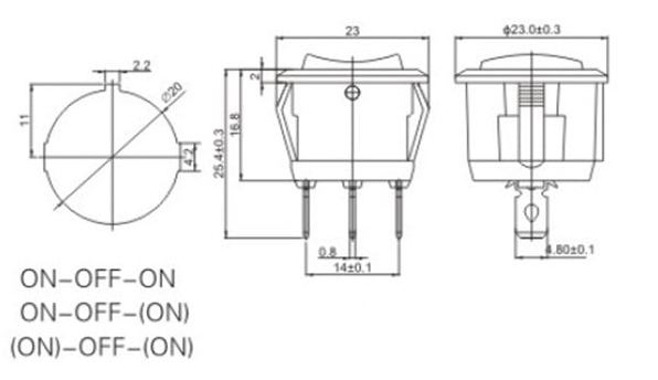 Διακόπτης οχημάτων On/Off - R-F13203A-33-4U - 180932