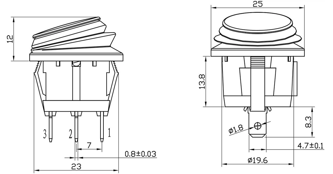 Διακόπτης οχημάτων On/Off - R-F13206A-33-2U - 180937