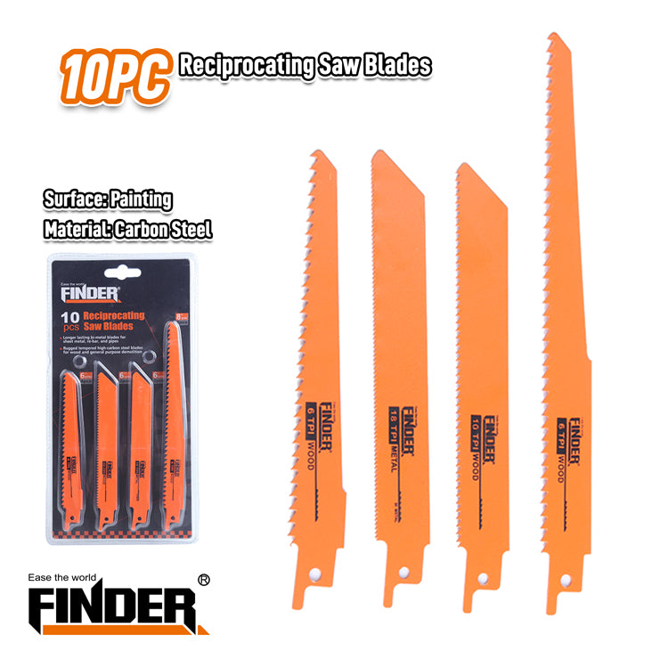 Σετ ανταλλακτικές λεπίδες σπαθόσεγας - 10pcs - Finder - 191572