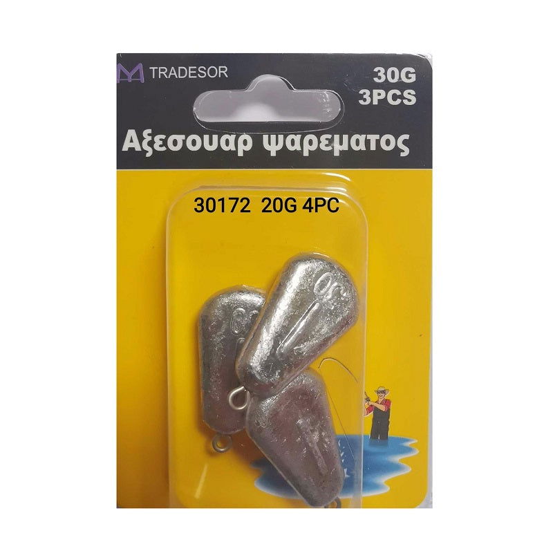 Βαρίδια αλιείας πλακέ - 20gr - 4pcs - 30172 - iThinksmart.gr