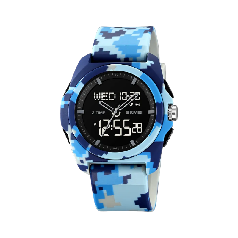 Ψηφιακό/αναλογικό ρολόι χειρός – Skmei - 2199 - Army Blue - iThinksmart.gr