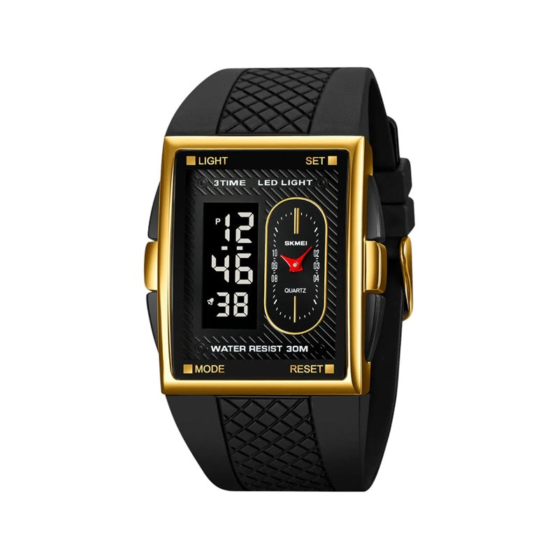 Ψηφιακό/αναλογικό ρολόι χειρός – Skmei - 2213 - Black/Gold/Black - iThinksmart.gr