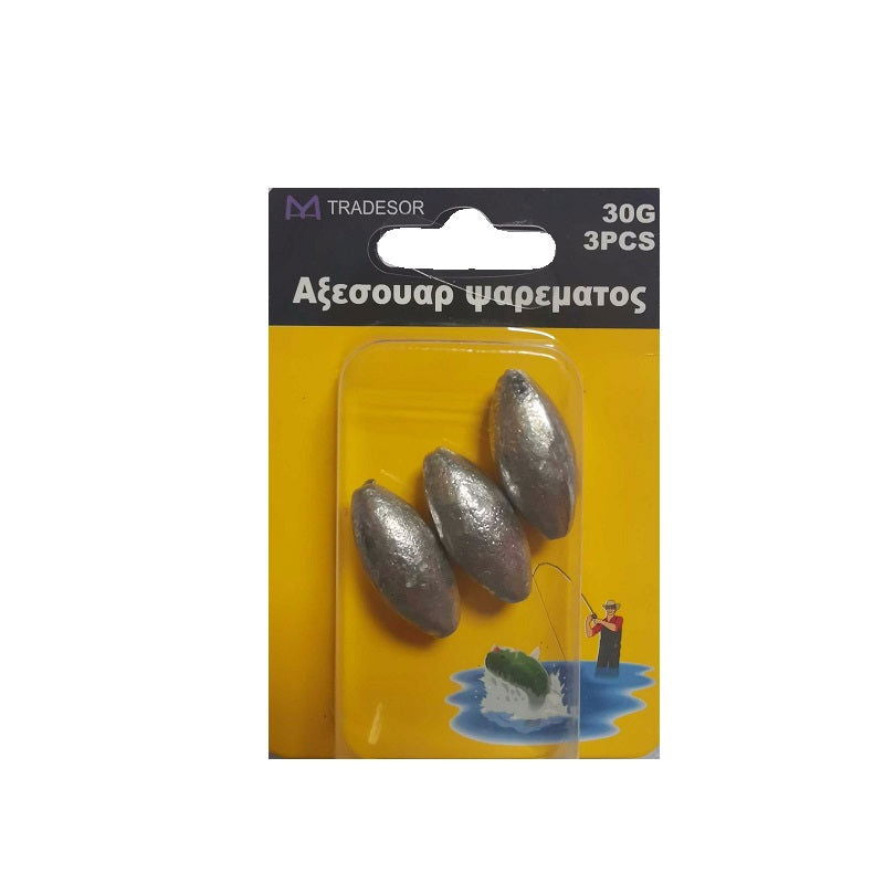 Βαρίδια αλιείας - 30gr - 3pcs - 30157 - iThinksmart.gr