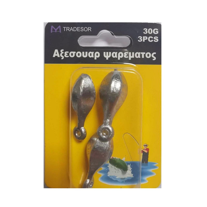 Βαρίδια αλιείας με θηλιά - 30gr - 3pcs - 30165 - iThinksmart.gr