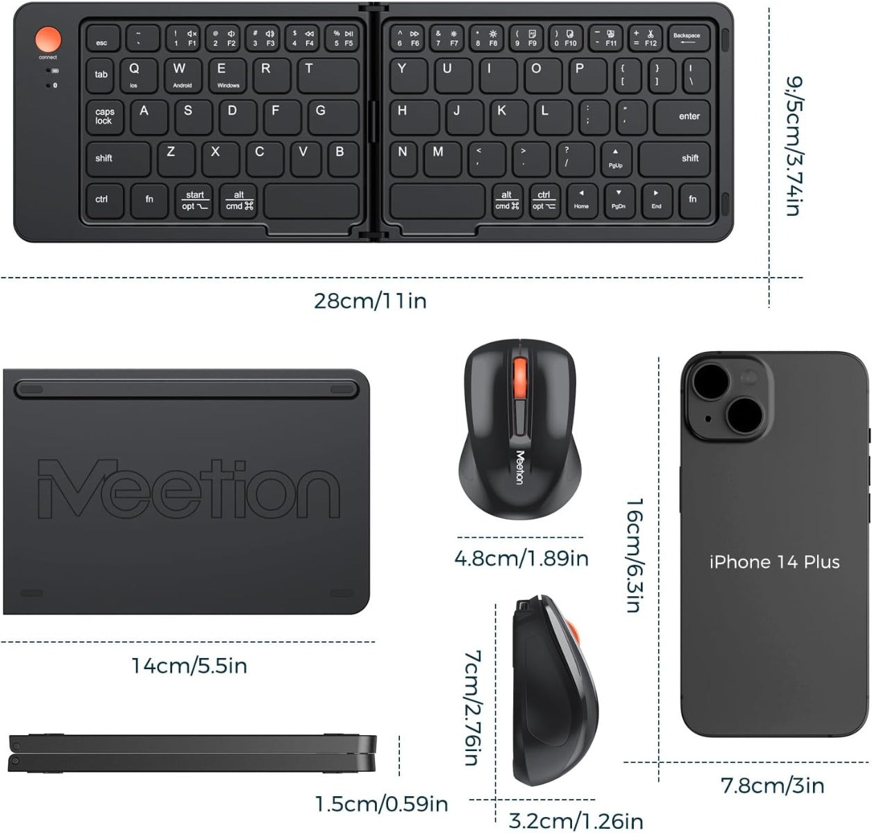 Meetion BTC001 Bluetooth Combo Μαύρο