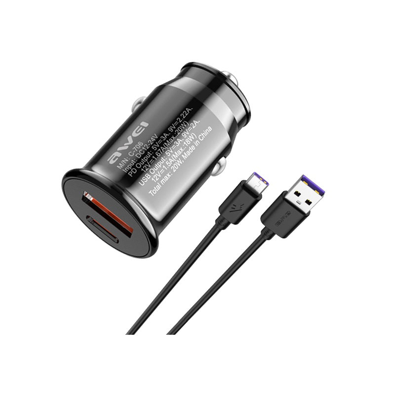 Φορτιστής αναπτήρα αυτοκινήτου - Quick Charger - C706 - AWEI - 888421 - iThinksmart.gr