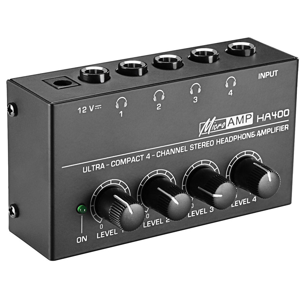 MicroAMP HA400  Φορητός Αναλογικός Ενισχυτής Ακουστικών 4 Καναλιών με Jack 6.3mm - iThinksmart.gr