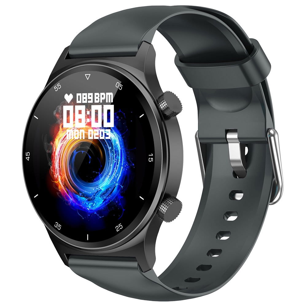 NK09 Smartwatch Στρογγυλό Με Παλμογράφο και Οξύμετρο - Μαύρο - iThinksmart.gr