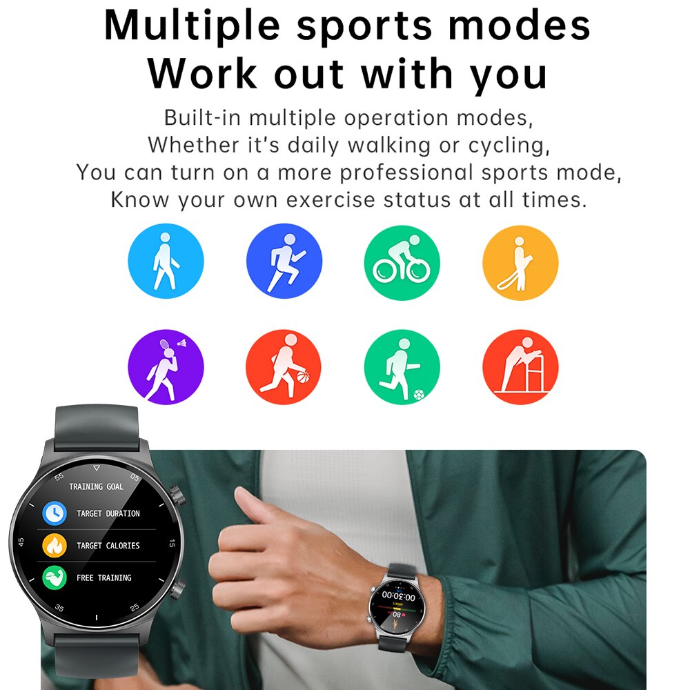 NK09 Smartwatch Στρογγυλό Με Παλμογράφο και Οξύμετρο - Μαύρο - iThinksmart.gr