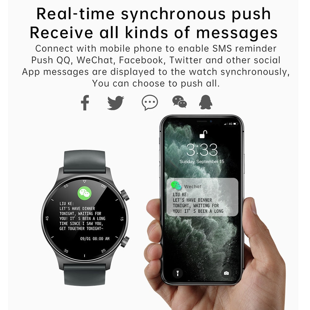 NK09 Smartwatch Στρογγυλό Με Παλμογράφο και Οξύμετρο - Μαύρο - iThinksmart.gr