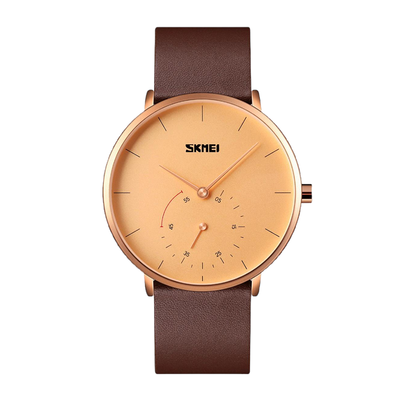 Αναλογικό ρολόι χειρός – Skmei - 9213 - Brown/Gold - iThinksmart.gr