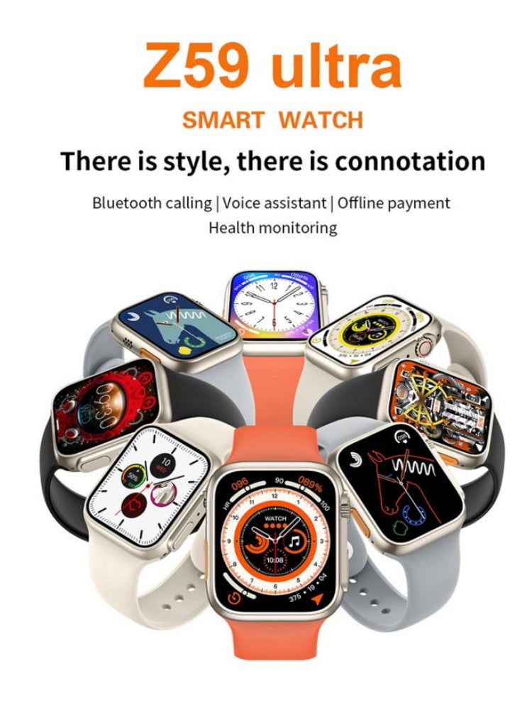 Z59 Ultra Smartwatch Με Παλμογράφο και Οξύμετρο - Πορτοκαλί - iThinksmart.gr