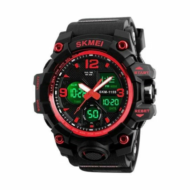 Ψηφιακό/αναλογικό ρολόι χειρός – Skmei - 1155 - Black/Red - iThinksmart.gr