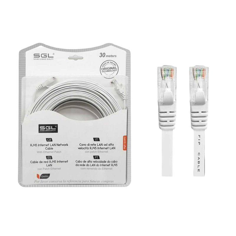 Καλώδιο δικτύου Ethernet - Πλακέ - A8P8C - 30m - 096476 - iThinksmart.gr