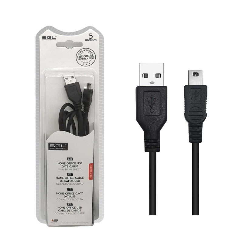 Καλώδιο μεταφοράς δεδομένων - Data - 3S - USB-A male/USB mini male - 5m - 097206 - iThinksmart.gr