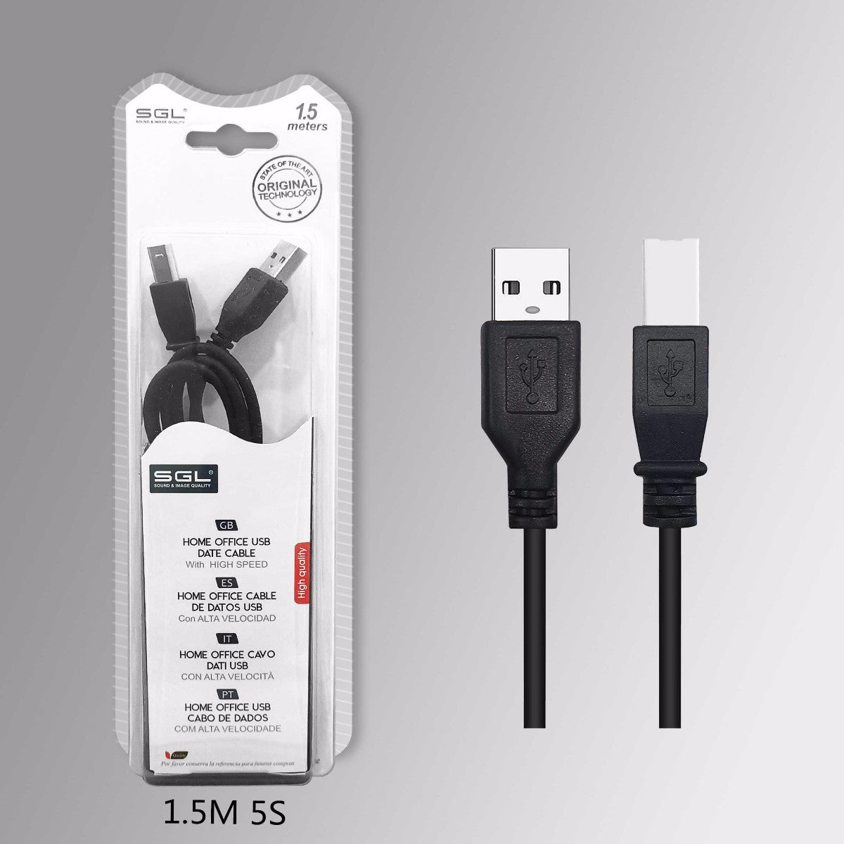 Καλώδιο περιφερειακών USB 2.0-USB-B - 1.5m - 5S - 197549 - iThinksmart.gr