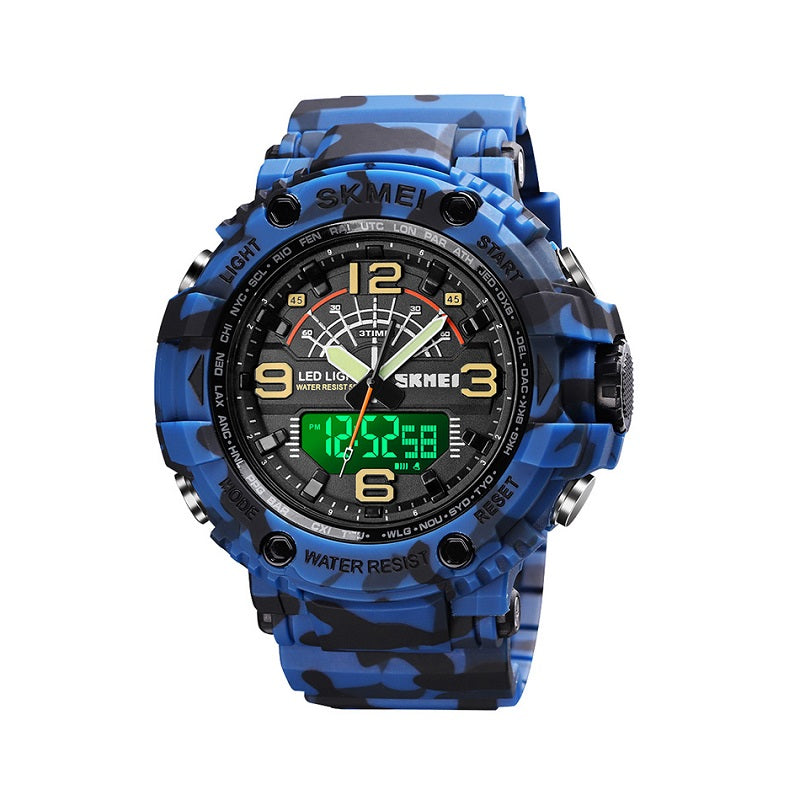 Ψηφιακό/αναλογικό ρολόι χειρός – Skmei - 1617 - Army Blue - iThinksmart.gr