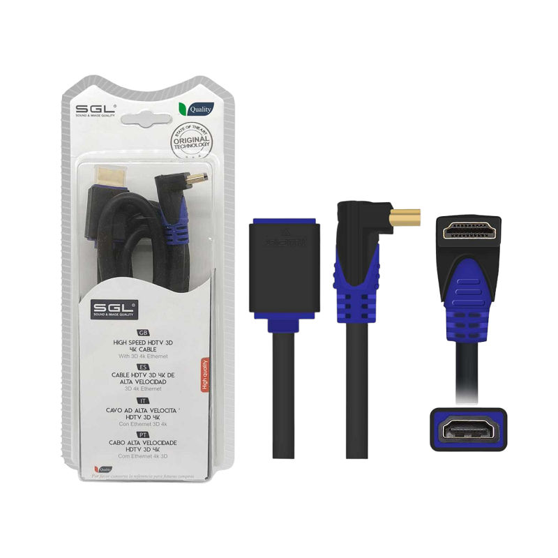 Καλώδιο HDMI γωνιακό - Male/Female - 1592FC - 3m - 095257 - iThinksmart.gr